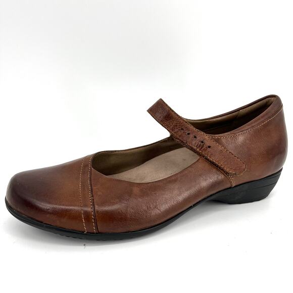 Dansko Women's Chestnut Brown Leather Fawna Mary Jane Flat Comfort Shoe 41 - 10 - Picture 1 of 9